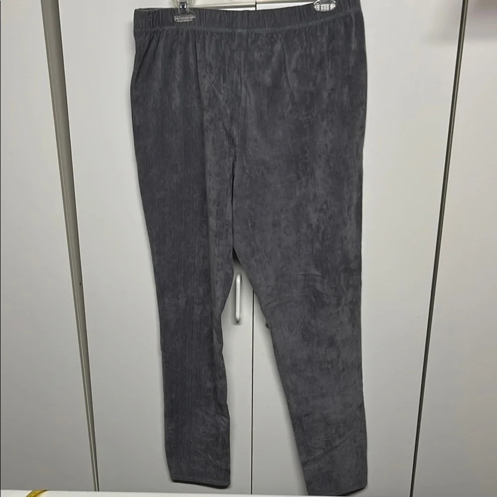 Coldwater Creek Gray Faux Suede Leggings Women’s Size Large Pull On Stretch